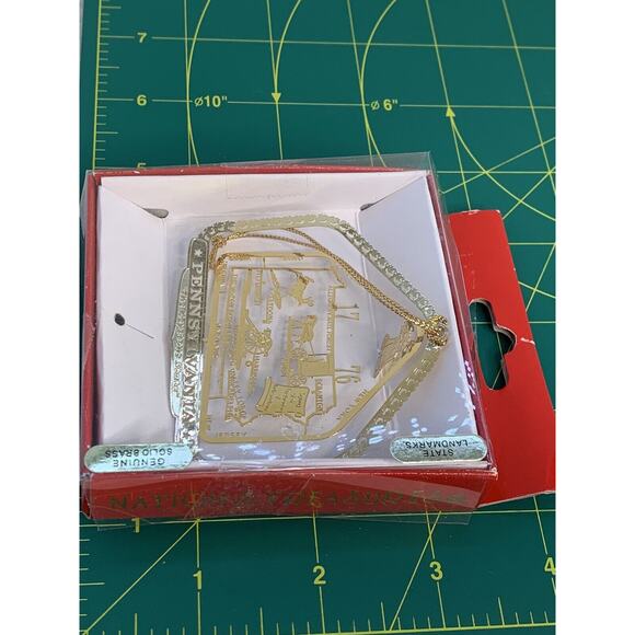 Pennsylvania State Landmarks Solid Brass Nation's Treasures Christmas Ornament - Picture 3 of 9